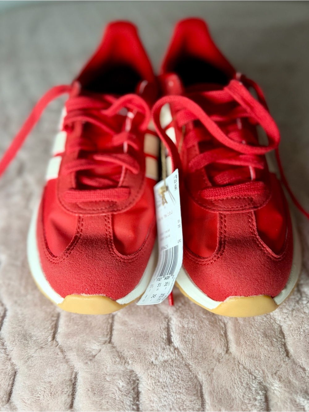 Red Athletic Adidas Sneakers Classic White Lace-Up Comfort Style Size 6 NWT